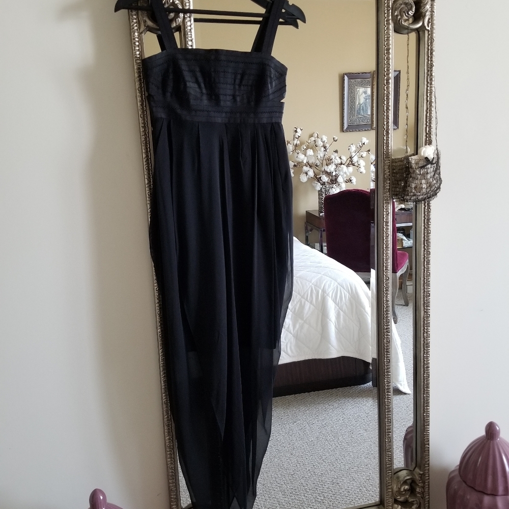 Black high-low silk dress by Elizabeth and James